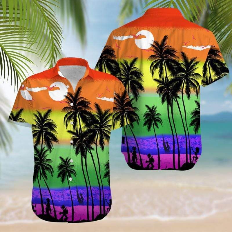 Felacia [Hawaii Shirt] LGBT Beach Palm Tree Hawaiian Aloha Shirts-ZX2119
